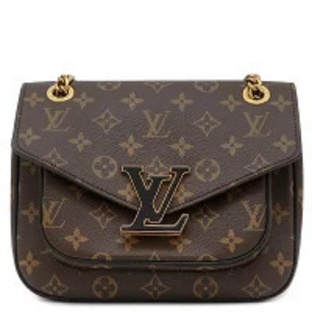 Louis Vuitton Passy Shoulder Bag Leather Brown Bordeaux Double Chain
